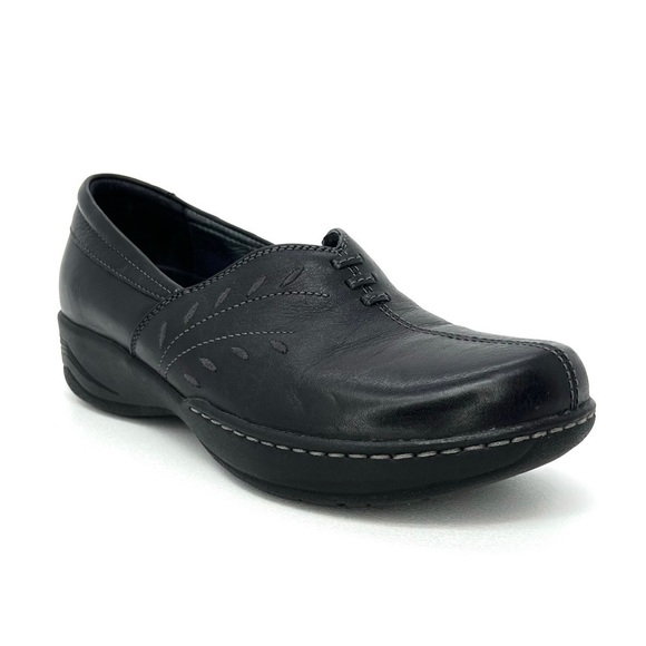 Dansko Abigail Black Leather Shoes Euro Size 41 = US 10.5-11 Embroidered Leaves - Picture 15 of 15